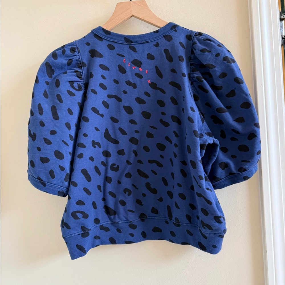 Clare V marine jag puff sleeve tee size small EUC - Picture 3 of 7